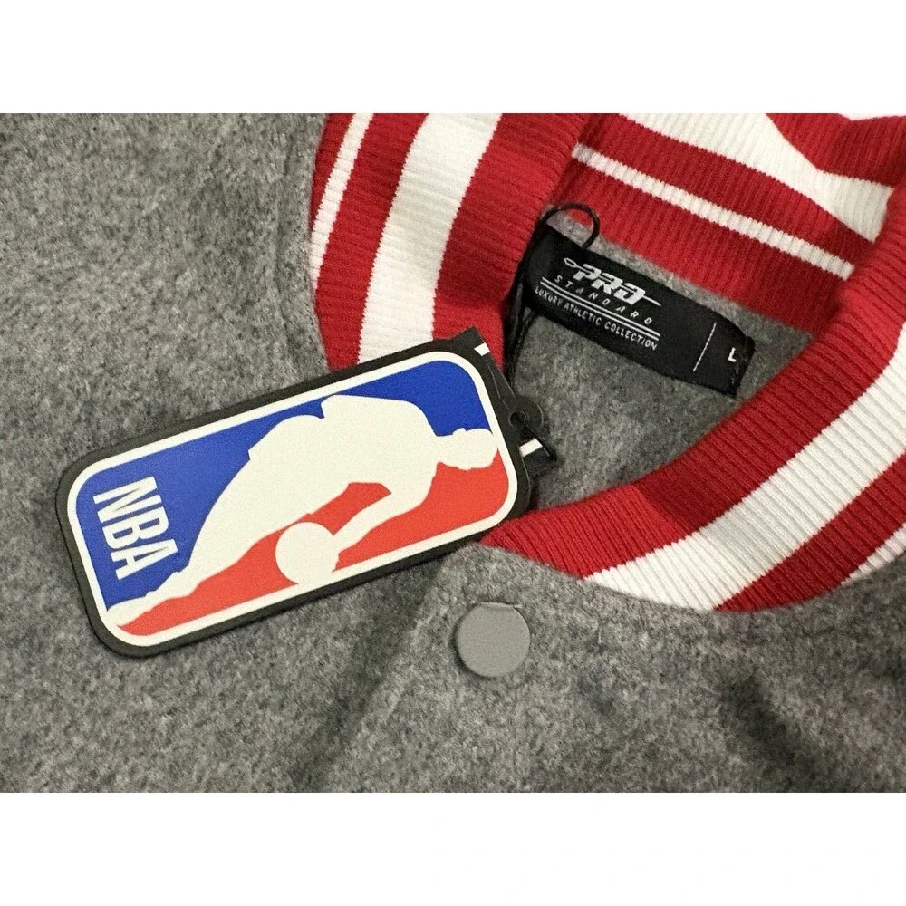 Pro Standard NBA Basketball Varsity Jacket Full Zip Gray Men’s L NWT